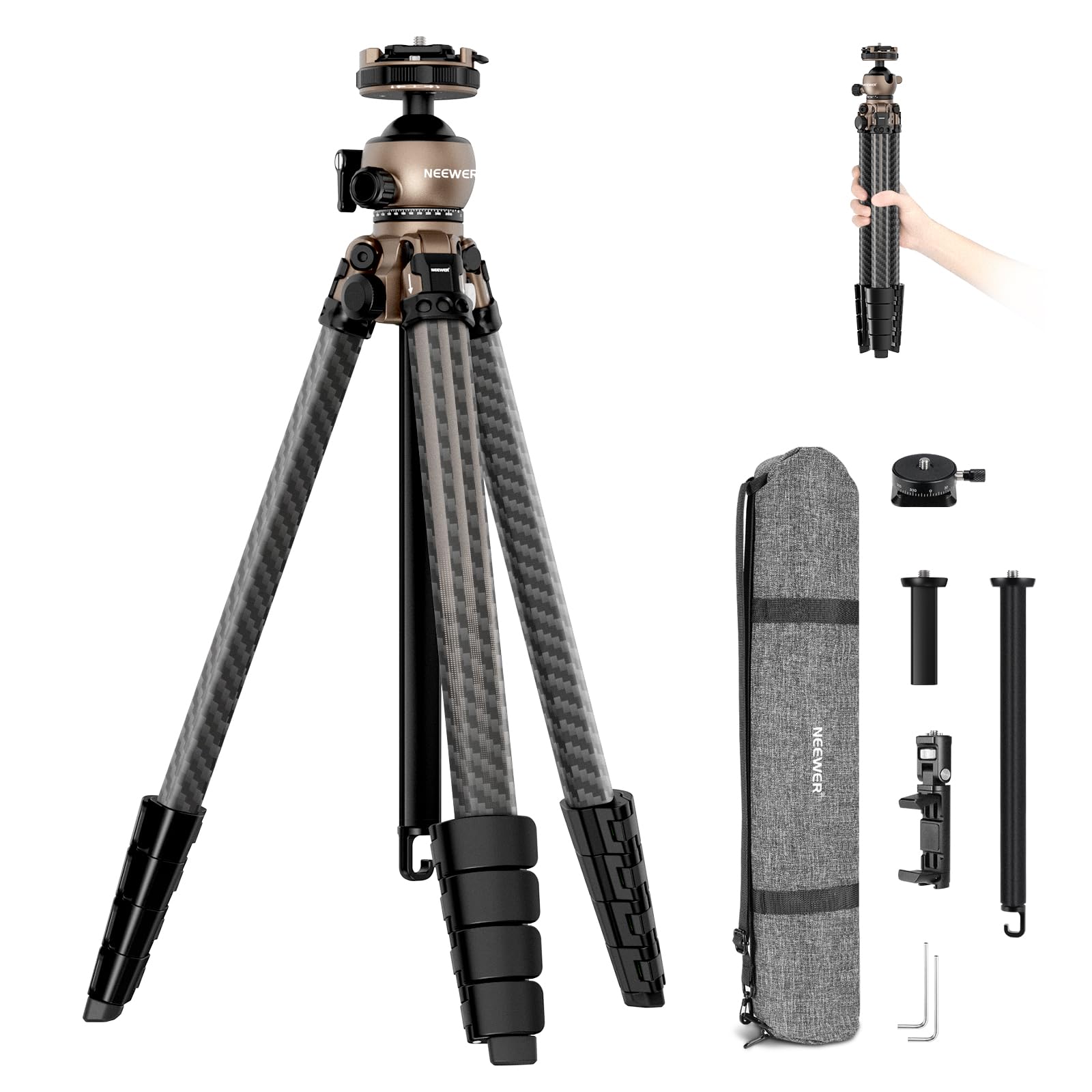 Amazon | NEEWER LITETRIP LT35 トラベル三脚 156cm カーボン製